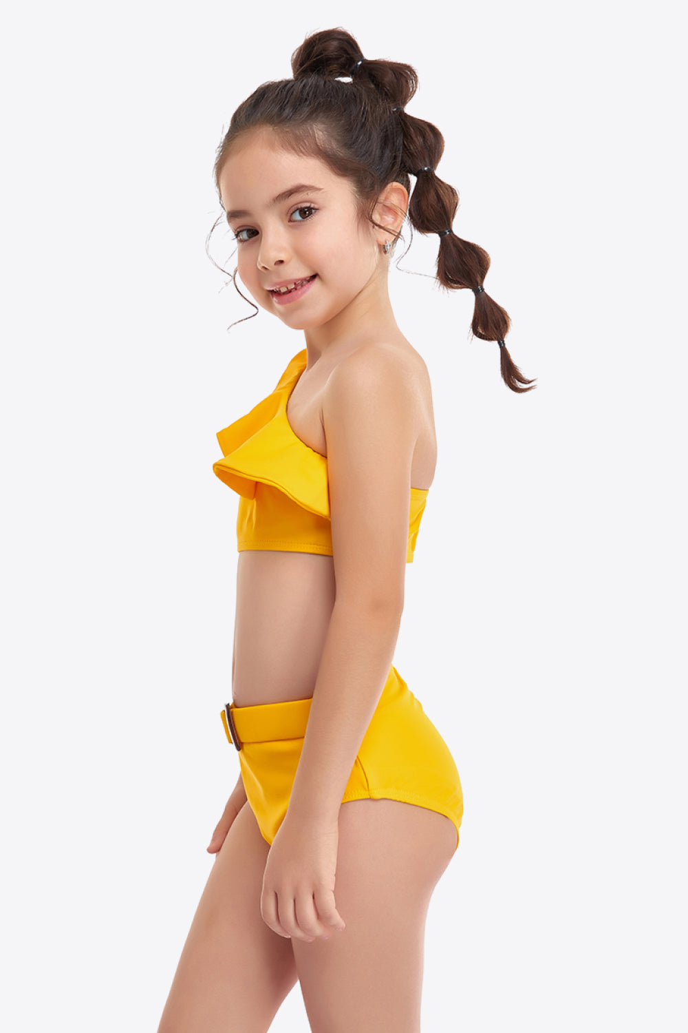 Big Girls | Ruffled One-Shoulder 2-Piece Swim Set - 4 Colors